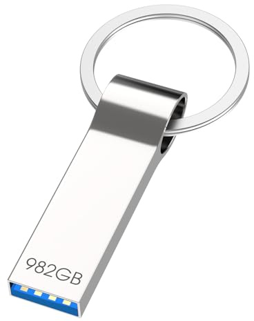 Memoria USB 982GB 3.0 Alta Velocidad Pen Drive con Llavero Impermeable Práctico Pendrive USB Flash Drive para Ordenador/TV/Coche/Player (982, GB)