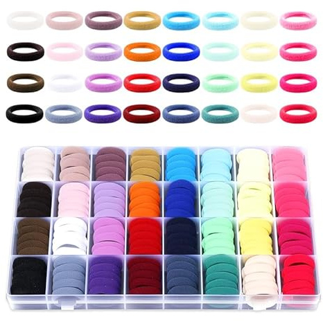 HMCEY 320 Piezas Gomas de Pelo Niña Pequeña,Coleteros Bebe,Gomas Elásticas Pelo,Elasticos Cabelo Menina,Coletero Colores,Mini Gomillas Pelos Mujer,Hair Ties Kids,Trendy Hair Elastic-32 Colores