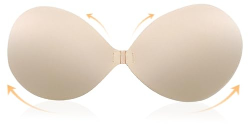 HMCEY Soutien Gorge Adhesif Invisible,Soutien Gorge sans Bretelles Adhésif,Soutiens-Gorges Autoadhésifs,Push Up Silicone,Sticky Bra Réutilisable,Adhesive Bra pour Robe de Mariée,Robe de Soirée