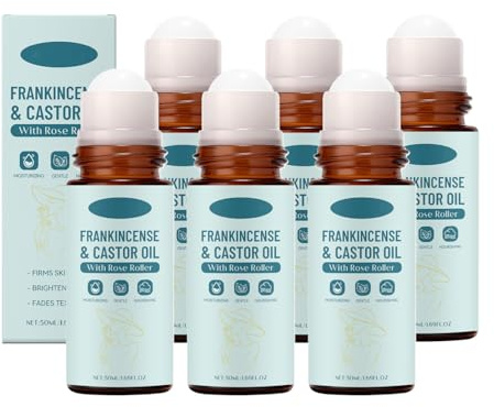 Olio di incenso biologico e ricino Roll-On – 50 ml, cura quotidiana del viso e olio per il corpo, miscela idratante per la pelle con lipano, non grassa (6)