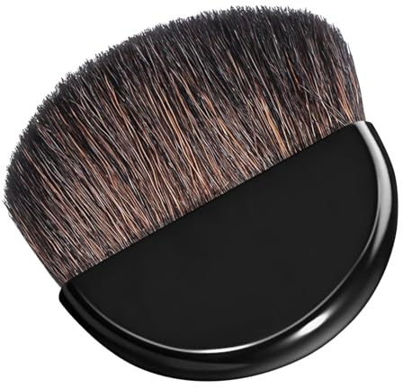 GANAZONO Pincel para Rubor Pequeño Plano de Maquillaje Facial Cerdas de Nailon para Polvos Sueltos y Compactos, Herramienta Portátil para Aplicación Uniforme en Mejillas