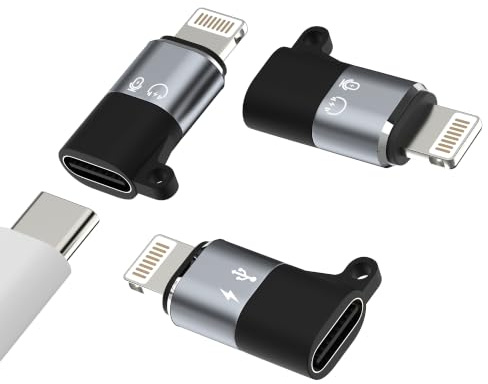 OTG Audio USB C till Lightning-adapter (set om 3) typ C hona för iPhone 14 13 Pro Max för Apple Adapter Lighting hane till kontakt kabel hörlursnyckel kontaktöverföring filer för iPad surfplatta