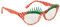 Amscan 397685-55 - Brille Zuckerstange, rot-weiß-grün, Unisex, Spaßbrille mit Streifen und Wimpern, Nikolaus, Santa Claus, Elf, Heilig Abend, Mottoparty, Karneval, Fasching