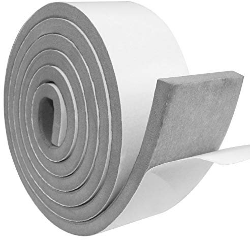 Storystore Joint Isolation pour Porte Fenêtre, Joint Adhésif en Mousse Caoutchouc, 50mm(l) x10mm(H) x2m(L), Résistant aux Intempéries, Anti-Collision, Isolation, Gris