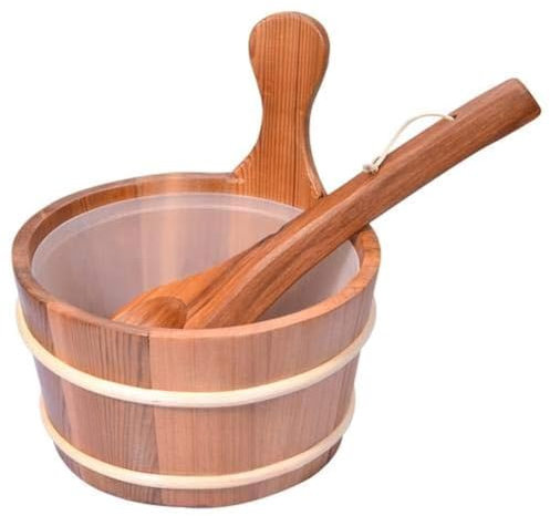 Augustusws Seau de sauna et louche en bois de cèdre, pour jacuzzi - Accessoires de bain en bois naturel fait à la main