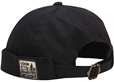 Baumwolle Docker Cap Herren Damen Seemannsmütze Hafenmütze Mütze Ohne Schirm Rolled Cuff Brimless Cap Dock Beanie Cap