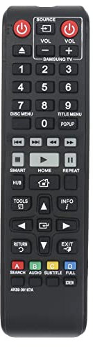 AULCMEET AK59-00167A Télécommande Rechange pour Samsung Blu-Ray Player BD-J7500/ZA BD-J7500/Z BD-J6300 BD-J6300/ZA BD-F6500 BD-F7500 UBD-K8500 UBD-K8500/ZA BD-K8500 BD-F7500/ZA BD-JM63C