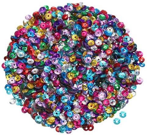 sourcing map Paillettes sfuse da 4 mm, 3000 pezzi, per realizzare gioielli, artigianato, cucito, multicolore