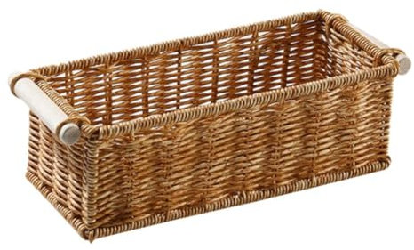 Panier de rangement en rotin pour étagères de bureau en osier de tailles S/M/L Paniers pour le rangement Étagère étroite tissée Panier de rangement Paniers de rangement Paniers en bois en rotin Wov