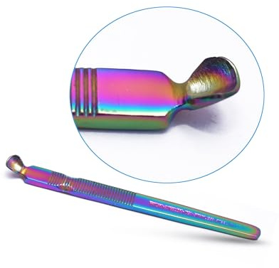 Cuchara limpiadora de uñas de doble cara, empujador de cutículas de acero inoxidable, cortador profesional para quitar cutículas, herramienta de manicura duradera (Multi, 5,5 pulgadas)