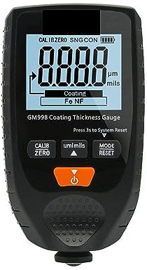 Medidor de espesor, Medidor de espesor de revestimiento de pintura roja GM998, medidor de espesor de revestimiento de Metal electrochapado for pintura de coche, sonda Fe y NFe de 0-1500um,Medidor de