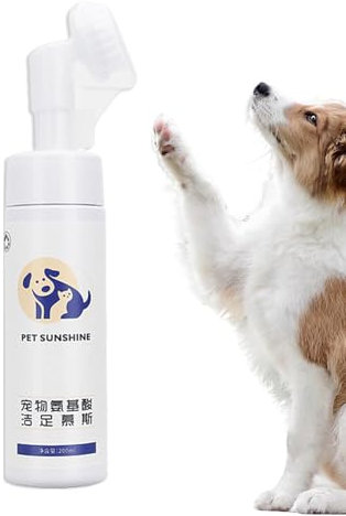 Pfotenreiniger für Hunde,Schaumreiniger für Hundepfoten,Fußfleckenentferner mit abnehmbarer weicher Silikonbürste - 200 ml Welpenpfotenreiniger, natürlicher Katzenpfotenreiniger, Hundepfotenwaschmitte