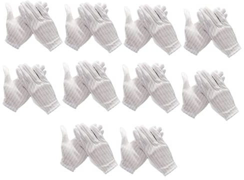 TEHAUX 10Paires Antistatiques De Travail Lot Pour Réparation Électronique Conception Ergonomique Et Optimal Pour Inspection Équipements