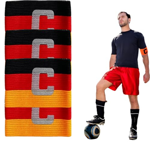 PBAHAUP 4 Piezas Brazalete Capitan, Brazalete Capitan Futbol, Pulseras Deportivas De Capitán, Pulseras De Capitán Unisex, Pulseras Deportivas Flexibles, Adecuadas Para Rugby, Fútbol, Hockey