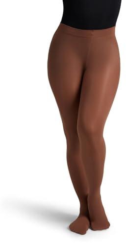 Capezio Womens Ultra Soft Self Knit Waistband Transition Tight, Mocha, Small-Medium US