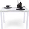 Homely - Mesa de Cocina Extensible Paris, sobre de Cristal Blanco, Estructura en Metal Gris, de 110/170x70cm (Blanco Total)