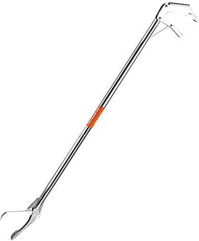 HOOJUKE Reptile Tongs Snake Grabber Tool Lock,47-inch Aluminum Alloy，Easy to Carry, Foldable and Light with Zigzag Wide Jaw, Stainless Steel Professional Outdoor Catch (47)