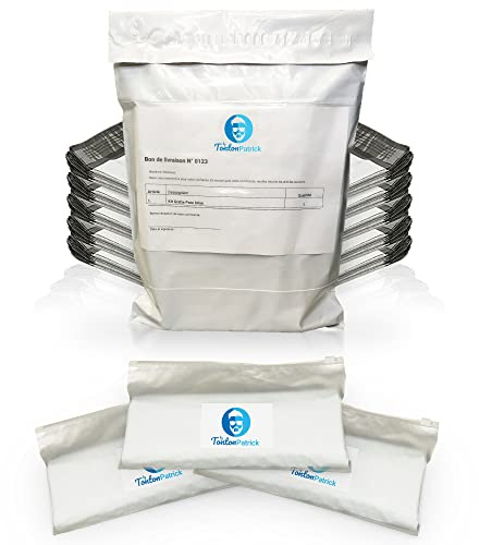 Enveloppes expédition plastiques blanches lot x25 pièces+Pochette document INTÉGRÉE | Emballage Vêtement,Pulls,Livre,Boite | Inviolable Impermeable Opaque | postale envoie VINTED leboncoin