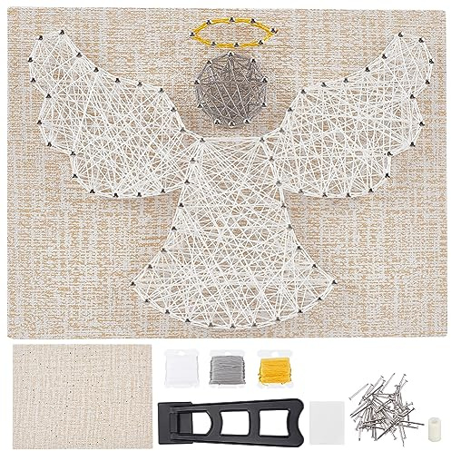 WEBEEDY Kit de arte de cuerda de ángel de Navidad para adultos principiantes, incluye todos los accesorios necesarios, kit de arte de cuerda 3D para adultos, proyecto de manualidades de vacaciones