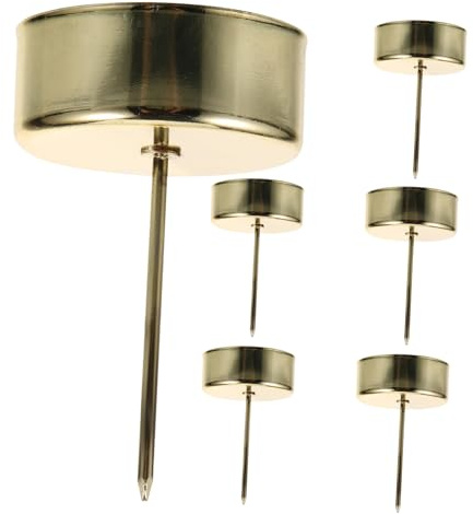 JOINPAYA Candle Holder with Spike 6 Pack Metal Candle Cup Insert Holder Stakes for Christmas Tree Decoration Party Favors Festive Home Decor