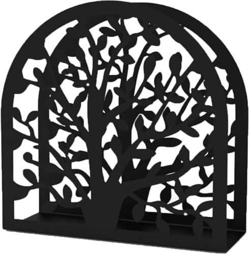 Serviettenhalter,Edelstahl Serviettenspender,Blattmotiv, Geeignet Für Die Dekoration Von Küche, Restaurant Und Bar, Schwarz