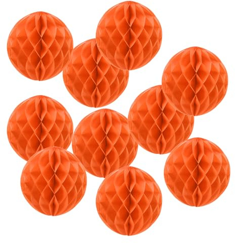 PATIKIL 10pcs 14 Honeycomb Balls Tissue Paper Pom Poms, Party Hanging Paper Honeycomb Balls Decoration for Birthday Wedding Home Backdrop Decor, Orange