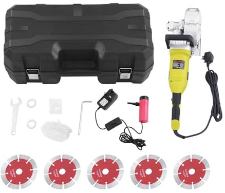 Wall Chaser Machine with Five-Blade, Wall Slotting Machine Cutting, Depth Adjustable Green 4000W