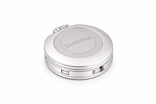 L'ANCORA Silver Premium Quality Folding Handbag Hanger for Tables and Desks with Compact Mirror-Portable, Perfect Christmas & Birthday Gift -Ready with Dust Bag & Branded Packaging