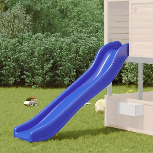 LoogCape Tobogán infantil azul 175 x 38 x 23 cm de polipropileno para niños a partir de 3 años, resistente a la intemperie, compatible con torre de juego, juguete para exteriores, marco de escalada