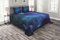 ABAKUHAUS Nebel Tagesdecke Set, Galaxy Sterne im Weltraum, Set mit Kissenbezügen Waschbar, für Doppelbetten 220 x 220 cm, Lila