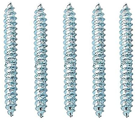 Merriway BH06756 (10 Pcs) Steel Dowel Screws Wood BZP M5 x 50 mm x 10 - Pack of 10 Pieces