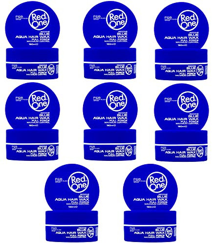 Redone Cire Aquatique Coiffante Bleu 150 ml | Forte Tenue l | Cire de gel pour les cheveux | Ultra-tenue | Cire capillaire pour hommes et femmes | Parfum Bubblegum | Contrôle maximum | Lot de 8