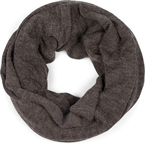 styleBREAKER bufanda de punto fino de lazo en óptica de mélange noble, bufanda tubular, de punto fino, unisex 01016135, color:Gris oscuro