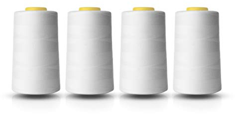 Realm Overlocking Sewing Machine Polyester Thread x Four 5000 Yards Cones White Black Natural Navy Red (Natural)