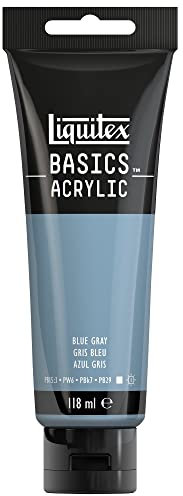 Liquitex 8870081 Basics - Peinture acrylique, peinture artistique monopigmentée, résistante à la lumière, qualité archive, finition satinée, tube de 118 ml - Gris Bleu