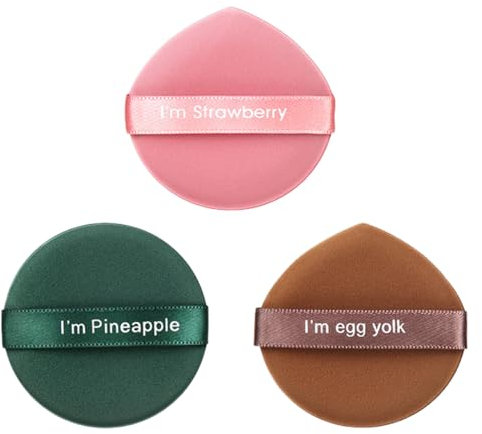 ZCSOWE 3 Stück 2-in-1 Puderquaste, doppelseitiges Make-Up-Blending Puff, wendbares Gummiband, Präzisions-Make-up-Schwamm & Puderquaste, für flüssige, cremefarbene und puderförmige Produkte