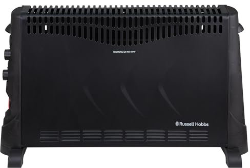 Russell Hobbs 2000W/2KW Elektrische Konvektorheizung mit 24-Stunden-Timer, schwarz, 3 Heizstufen, Überhitzungsschutz, einstellbarer Thermostat, 20 m² Raumgröße, RHCVH4002B