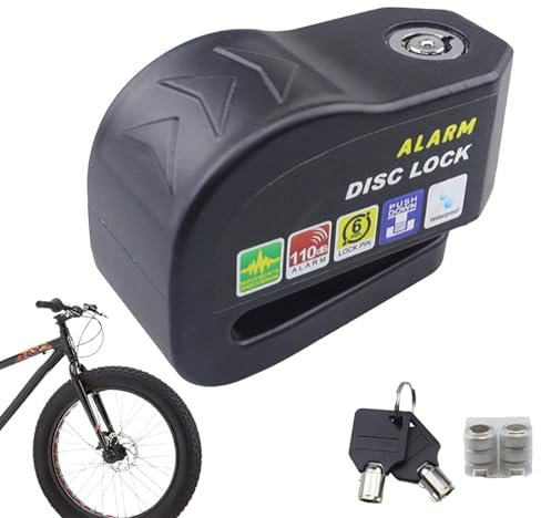 Antivol De Frein À Disque Antivol Disque Moto avec Alarme Antivol Moto Bloque Disque Alarme Verrou De Frein À Disque avec 6 Pile Bouton Verrou De Frein À Disque D'alarme De Moto