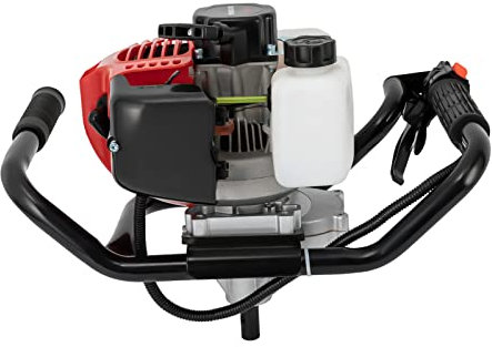 Erdbohrgerät Erdlochbohrer Set Benzin Motor Gasbetriebener Erdbohrer Post Hole Digger 52cc 2-Takt Schwarz Rot