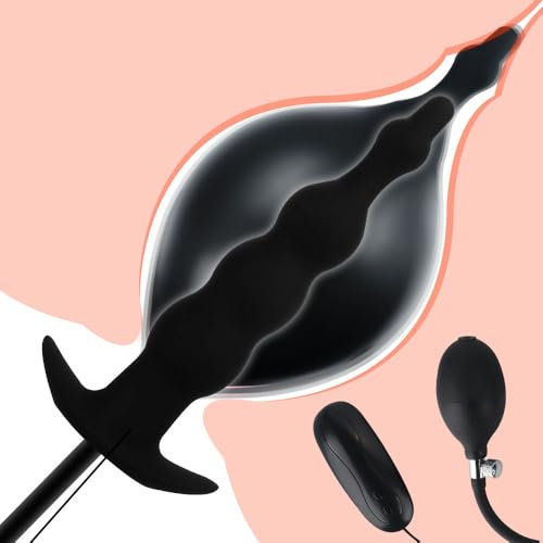 GKLWEJ Plug Anale Gonfiabile, Vibratore Anale con 12 Modi, Vibrating Butt Plugs, Plug Analisi Vibranti con Telecomando, Giochi Anali, Vibratoreper Donna Gonfiabile, Sex Toys per Coppie