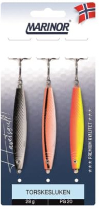 MARINOR Torskesluken Pilker-Set, 3 Stück, 28g und 40g, Dorsch und Pollack, Zocker, Jig-Köder, Küstenblinker (40g)