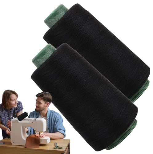Filo in poliestere – Filo da cucito Overlock 40/2 | Filoo per macchina da cucire ad alta velocità, ricamo e tagliacuci | Confezione da 2 rocche resistenti (200g)