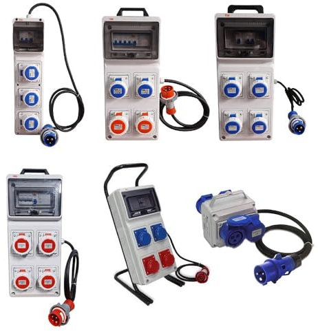 QUADRO ELETTRICO INDUSTRIALE 16A DA CANTIERE DA CON 4 PRESE INDUSTRIALI IP67 2P+T (x2) + 3P+T (x2) 16A CON MAGNETOTERMICO DIFFERENZIALE 40A ASC IP65 220V 380V MONOFASE TRIFASE CON CERTIFICAZIONE