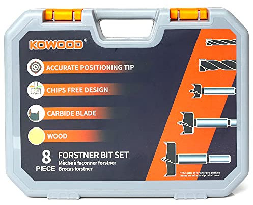 Forstner Bit Set, Wood Drilling, w/Carbide Tipped 8 Piece Set by KOWOOD