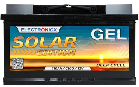 Electronicx GEL-batteri 12V 110Ah C100 Försörjningsbatteri Solar Edition – Deep Cycle Solarbatteri 110 Ah – Mått 315×175×190 mm – GEL-teknik – Pluspol till höger – Husbil Båt Solcellsanläggning