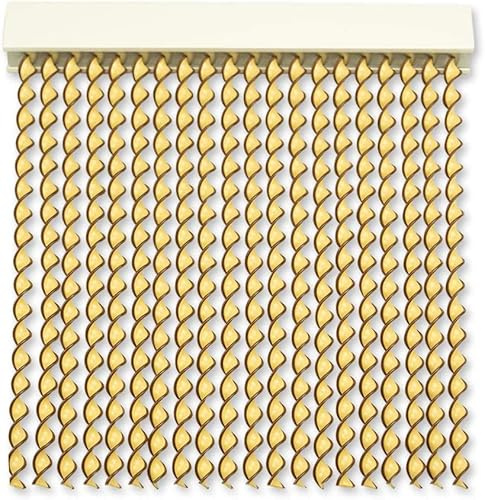 Genérico Tende per esterni anti mosche | Materiale PVC e barra in alluminio | Ideale per terrazza e giardino, varie misure (beige-marrone, 120 x 220 cm)