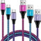 Cavo USB C, [3 Pezzi 1.8m] Cavo USB A a USB Tipo C Nylon Cavo di Ricarica Rapida USB per iPhone 16/15,Samsung S24/S23/S22/S21/A15/A25/A35/A55/A54,Pixel 9/8a/8pro,OnePlus Huawei Xiaomi PS5 ecc
