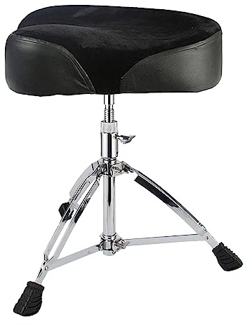 Wisecoco Tabouret De Tambour, Trône De Tambour De Support Universel en Alliage D'Aluminium Rembourré en Éponge à Hauteur Réglable pour Batteur(Noir)