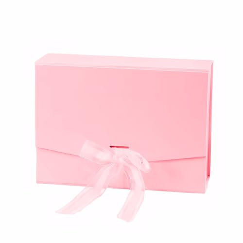 Geschenkbox mit Schleifenband -27 * 19 * 8 cm- Groß Geschenkverpackungen Boxen, Geschenkkartons Papier Geschenkschachtel, Rechteckige Geschenkbehälter für Geburtstage/Weihnachten/Jubiläen (Rosa)