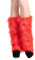 Maskworld Fellstulpen rot - Legwarmer mit Fellbesatz - Kostüm-Zubehör Karneval, Halloween & Motto-Party